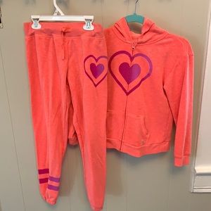 Pink jacket and sweat pants